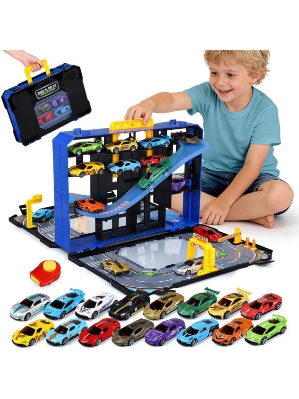 32-Piece Race Car Track Set for Kids, Toy Cars for Ages 3-7, Fun Gift Idea